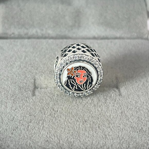 Disney Parks Exclusive Pandora Charm Princess Moana Double Sided Floral - Picture 2 of 5